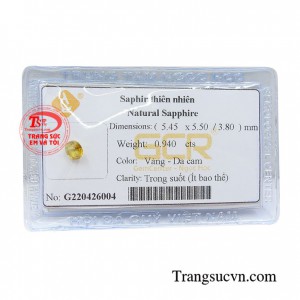 Viên saphir vàng thành công màu sắc đẹp, chất lượng đá đảm bảo