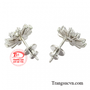 Hoa tai vàng trắng 10k giao hàng tận nơi.