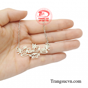 Dây chuyền bạc chữ cho bé