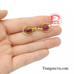 Hoa tai đá ruby nhận đặt chế tác theo yêu cầu.