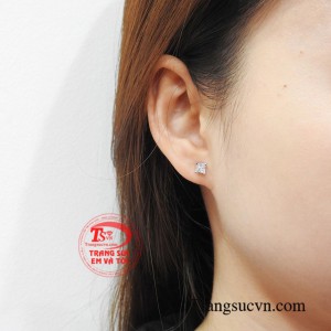 Hoa tai vàng trắng nữ tính