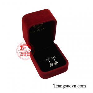Hoa tai vàng trắng nữ tính đảm bảo uy tín.