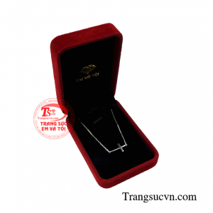Lắc thánh giá vàng trắng 18k chất lượng.