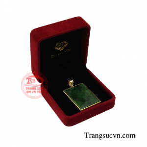 Mặt dây cẩm thạch chữ nhật