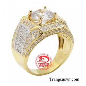 Nhẫn nam vàng hiện đại mang phong cách thời trang nổi bật. 