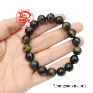 Chuỗi mắt hổ tài lộc này có màu xanh lam rất phù hợp với người mệnh thủy và mệnh mộc.