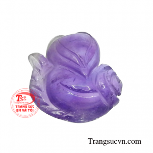 Mặt dây hồ ly đá thạch anh tím thanh toán an toàn.