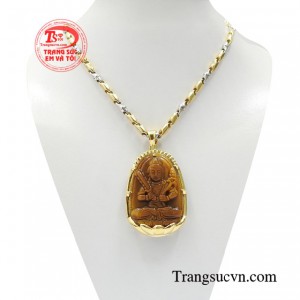 Bộ Phật Bản Mệnh Tuổi Sửu Dần được kết hợp mặt Phật Hư Không Tạng Bồ Tát và dây chuyền vàng nhập khẩu Italy 18k.