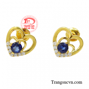 Hoa tai sapphire phúc lộc sẽ là sự lựa chọn hoàn hảo dành cho những cô nàng hiện đại.