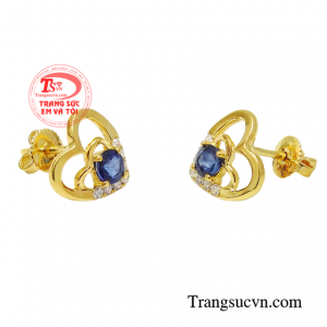 Đôi hoa tai sapphire thiên nhiên giao hàng nhanh toàn quốc.