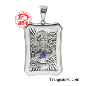 Mặt dây rồng sapphire vàng trắng