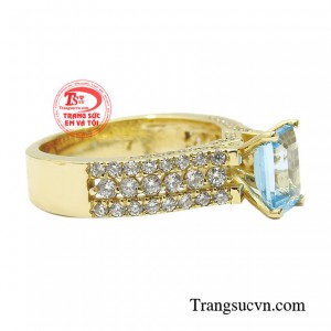 Nhẫn nữ vàng topaz quý phái đảm bảo chất lượng.
