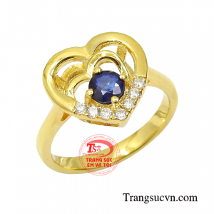 Nhẫn vàng sapphire trang nhã hợp mệnh.