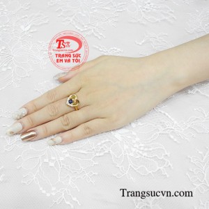 Nhẫn vàng sapphire trang nhã