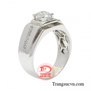 Nhẫn vàng trắng nam kiểu cách hiện đang là món trang sức được phái mạnh đặc biệt yêu thích.