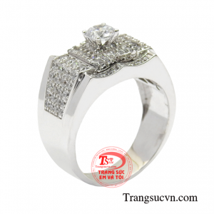 Nhẫn vàng trắng nam mạnh mẽ sẽ là sự lựa chọn giúp bạn trở thành một quý ông lịch lãm, sang trọng.