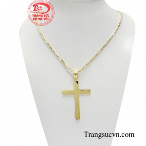 Bộ dây chuyền thánh giá vàng là sự lựa chọn hoàn hảo cho các tín đồ yêu thích trang sức công giáo
