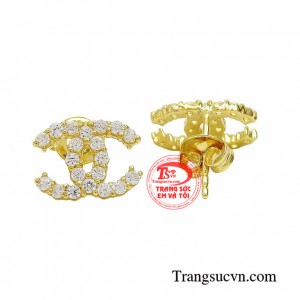 Hoa tai vàng tây dành cho nữ kiểu tinh tế, đeo hoa tai hợp thời trang