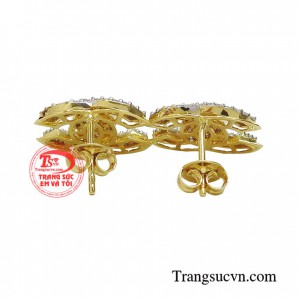 Hoa tai chanel sang trọng 18k