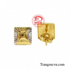 Hoa tai vàng tây dành cho nữ kiểu tinh tế, đeo hoa tai hợp thời trang