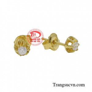 Hoa tai vàng tây dành cho nữ kiểu tinh tế, đeo hoa tai hợp thời trang