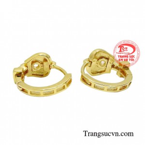 Hoa tai vàng tây dành cho nữ kiểu tinh tế, đeo hoa tai hợp thời trang