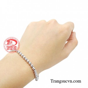 Lắc tay vàng trắng quý phái