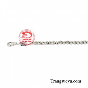 Lắc tay vàng trắng xinh xắn là món đồ trang sức nhỏ nhắn, lấp lánh