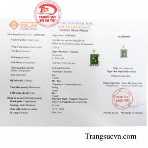 Mặt cẩm thạch bọc bạc may mắn