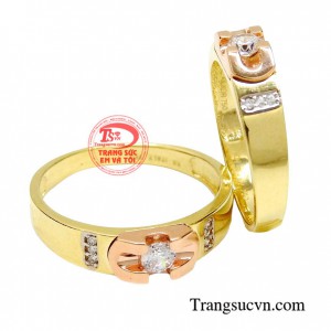 Nhẫn cưới vàng tây đẹp sang trọng kinh tế cho đôi bạn trẻ