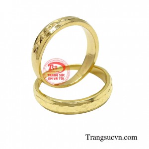 Nhẫn cưới vàng tây đẹp sang trọng tinh tế cho đôi bạn trẻ