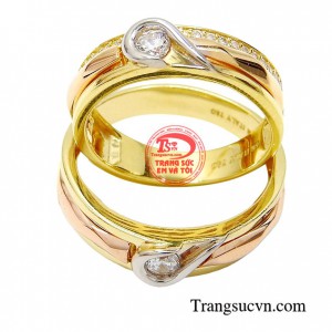Nhẫn cưới vàng tây đẹp sang trọng kinh tế cho đôi bạn trẻ