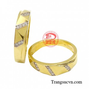 Nhẫn cưới vàng tây đẹp sang trọng kinh tế cho đôi bạn trẻ