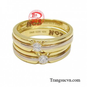 Nhẫn cưới vàng vàng tây đẹp sang trọng tinh tế cho đôi bạn trẻ