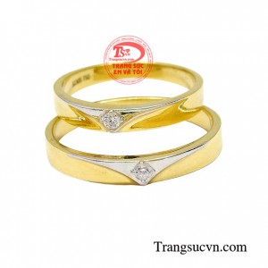 Nhẫn cưới vàng tây đẹp sang trọng kinh tế cho đôi bạn trẻ