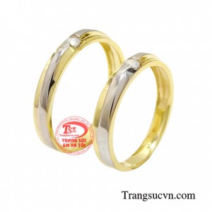 Nhẫn cưới vàng vàng tây đẹp sang trọng tinh tế cho đôi bạn trẻ
