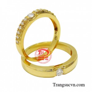 Nhẫn cưới vàng tây đẹp sang trọng kinh tế cho đôi bạn trẻ