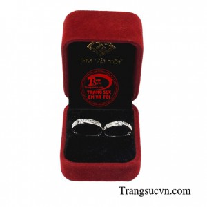 Nhẫn cưới vàng trắng hẹn ước