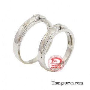 Nhẫn cưới vàng trắng kết nối