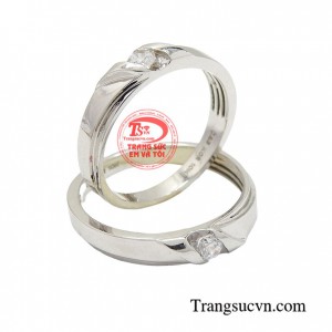 Nhẫn cưới vàng trắng ngày chung đôi