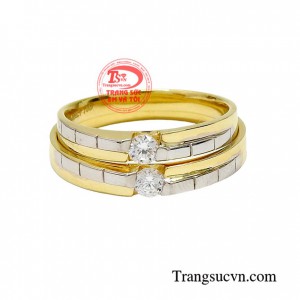 Nhẫn cưới vàng tây đẹp sang trọng kinh tế cho đôi bạn trẻ