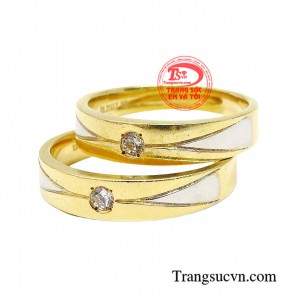 Nhẫn cưới vàng tây đẹp sang trọng kinh tế cho đôi bạn trẻ