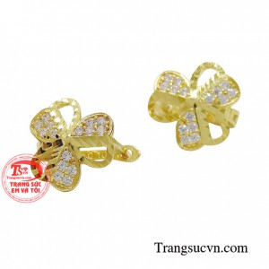 Hoa tai vàng tây dành cho nữ kiểu tinh tế, đeo hoa tai hợp thời trang