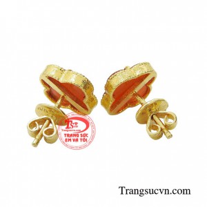 Hoa tai vàng tây dành cho nữ kiểu tinh tế, đeo hoa tai hợp thời trang