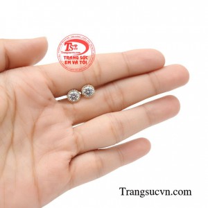 Hoa tai vàng tây thiết kế tinh xảo đính đá sang trọng