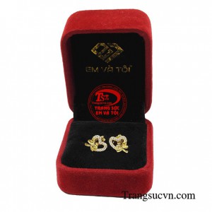 Hoa tai vàng tây dành cho nữ kiểu tinh tế, đeo hoa tai hợp thời trang