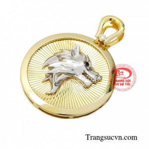 Mặt dây sói cá tính vàng 10k sáng bóng, bền đẹp được thiết kế 3D tinh xảo chắc chắn làm hài lòng khách hàng
