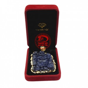 Mặt phật bọc vàng cao cấp được chạm khắc hình phật Di Lặc sắc nét và tỉ mỉ