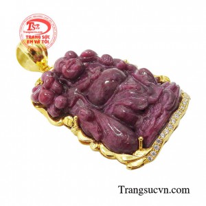 Mặt phật bọc vàng hoan hỉ bọc vàng 14k sáng bóng, bền đẹp được thiết kế cầu kỳ và tinh xảo