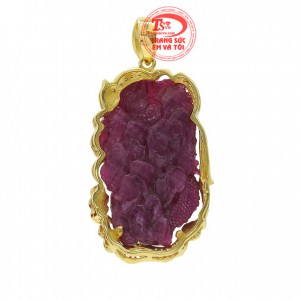 Mặt dây chuyền nam chạm khắc bọc vàng 14k sáng bóng đảm bảo chất lượng hợp thời trang, sang trọng và phong thủy